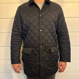 Barbour Jacket | Men's Quilted Classic Tartan | Size: L | Color: Dark Navy